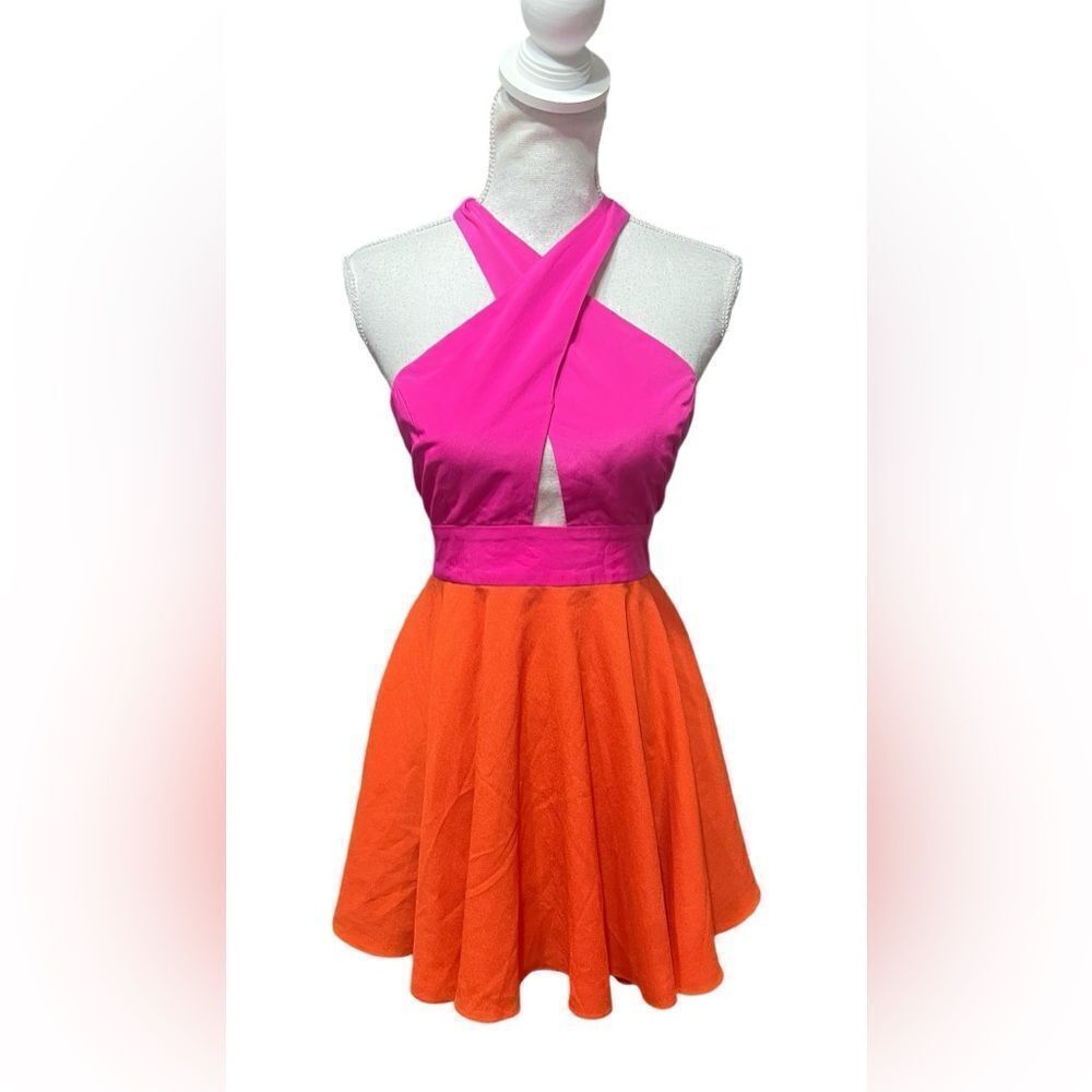 Navel two tone criss cross dress Vixen sz‎ XS silk